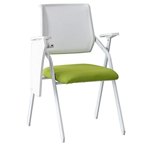 Klappbarer Stapelstuhl mit Schreibtischbrett und Stauraum, Bürostuhl mit Stiftablage und Getränkehalter, Grün, 57 x 49 x 86 cm von Generisch