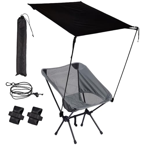 Klappbarer Stuhl Baldachin | Folding Camping Chair Canopy | Sonnenschutz mit robustem Schirm tragbare Markise für Sport Garten Angeln Reisen von Generisch