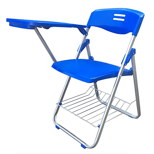 Klappbarer Trainingsstuhl mit integrierter Schreibtafel Konferenzraumstuhl mit Tisch Blau Trainingsklassenstuhl von Generisch