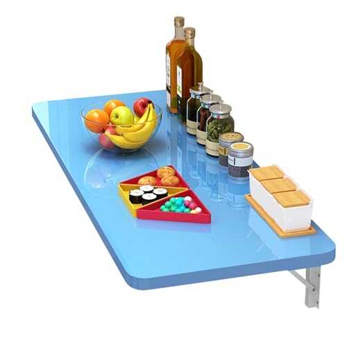 Klappbarer Wand-Küchentisch, platzsparender Holzschreibtisch mit Eisenhalterung, leicht und stabil, max. 40 kg Kapazität, 70 x 40 cm von Generisch