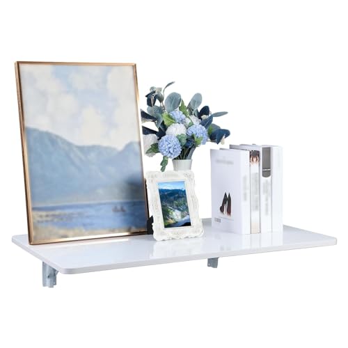 Klappbarer Wand-Küchentisch | Drop-Leaf-Beistelltisch für kleine Räume | kompakter faltbarer Schreibtisch für Home Office | platzsparende Frühstücksbar mit Regalhalterungen | L 120 x B 60 cm Klappbarer Wand-Küchentisch | Drop-Leaf-Beistelltisch für kleine Räume | kompakter faltbarer Schreibtisch für Home Office | platzsparende Frühstücksbar mit Regalhalterungen | L 120 x B 60 cm von Generisch