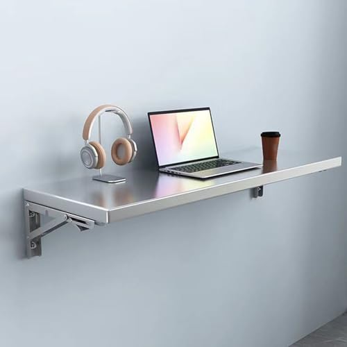 Klappbarer Wandtisch - 304 Edelstahl Küchenregal für Balkon, Bad & Waschküche - Platzsparendes Design (60x40cm/24x16inch) von Generisch