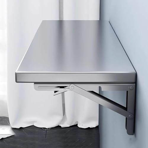 Klappbarer Wandtisch Edelstahl Platzsparend Esstisch Schreibtisch für Küche Büro Garage Garten Kompaktes Design 150 x 50 cm Vielseitig und Stilvoll von Generisch