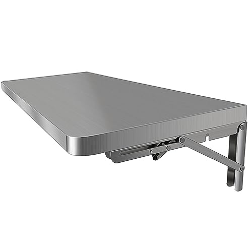 Klappbarer Wandtisch aus Edelstahl, einfach zu installieren, Küchenwandtisch, faltbarer Tisch für Küche, Schlafzimmer, Wohnzimmer, Büro, Waschküche, Kindertisch, kompakt (Größe: 40 x 30 cm) von Generisch