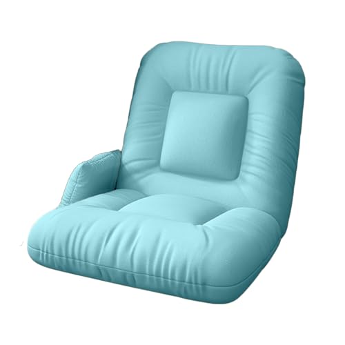 Klappbares Bodensofa, Fifth Gear Verstellbarer Bodenstuhl für den Innenbereich, gepolsterter Kindersofastuhl mit Rückenlehne für Wohnzimmer und Schlafzimmer (Farbe: Blau, Größe: 20,86 x 19,6 von Generisch