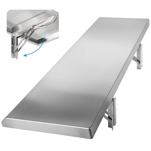 Klappbares Konzessionsregal aus Edelstahl – herunterklappbares Servierregal für Lebensmittelständer, 120 x 40 cm, tragbarer Serviertisch für Konzessionen und einfach zu installieren Klappbares Konzessionsregal aus Edelstahl – herunterklappbares Servierregal für Lebensmittelständer, 120 x 40 cm, tragbarer Serviertisch für Konzessionen und einfach zu installieren von Generisch