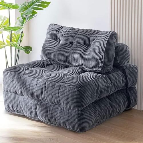 Klappbares Schlafsofa, Futon-Couch mit abnehmbaren Armlehnen, faltbare Matratze & Kissen, Schlafsessel mit Rückenstütze, platzsparendes Design Klappbares Schlafsofa, Futon-Couch mit abnehmbaren Armlehnen, faltbare Matratze & Kissen, Schlafsessel mit Rückenstütze, platzsparendes Design von Generisch