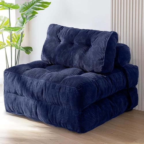 Klappbares Schlafsofa umwandelbarer Schlafsessel mit Kissen, tragbares Bodensofa Lounge für Wohnzimmer und Schlafzimmer, bequeme faltbare Matratze mit Rückenstütze, Grau Klappbares Schlafsofa umwandelbarer Schlafsessel mit Kissen, tragbares Bodensofa Lounge für Wohnzimmer und Schlafzimmer, bequeme faltbare Matratze mit Rückenstütze, Grau von Generisch
