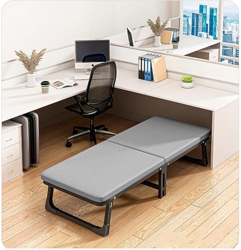 Klappbett mit Memoryschaum-Matratze auf Rollen, tragbares Bett für Gäste, Büro und Camping von Generisch