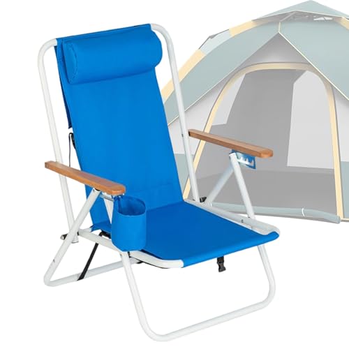 Klapper Strandstuhl - Verstellbarer Liegesitz, leichte Camping -Lounger | Tragbarer Outdoor Support Stuhl mit Cup -Halter für Rasenpicknickfestival Wanderurlaub Heckklappe Fischereigarten Reise Reise Klapper Strandstuhl - Verstellbarer Liegesitz, leichte Camping -Lounger | Tragbarer Outdoor Support Stuhl mit Cup -Halter für Rasenpicknickfestival Wanderurlaub Heckklappe Fischereigarten Reise Reise von Generisch