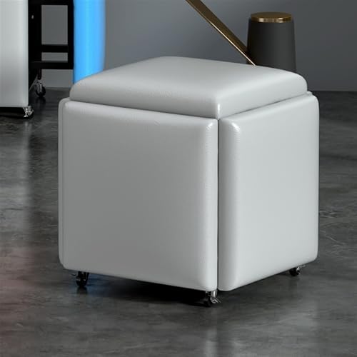 Klapphocker, 5 in 1 Multifunktions Leder mit Rollen, Tragbarer Sitzwürfel für Wohnung Wohnzimmer, Vielseitiger Fußhocker & Stuhl Klapphocker, 5 in 1 Multifunktions Leder mit Rollen, Tragbarer Sitzwürfel für Wohnung Wohnzimmer, Vielseitiger Fußhocker & Stuhl von Generisch
