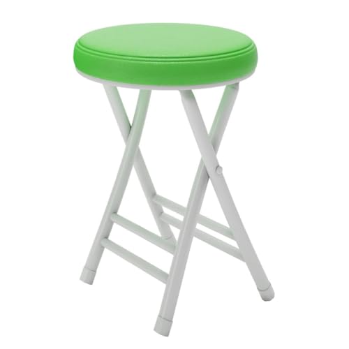 Klapphocker mit Kissen, rückenfreier tragbarer Stuhl, runder zusammenklappbarer gepolsterter Hocker für den Innen- und Außenbereich, ideal für Küche, Garten, Büro und Frühstück von Generisch