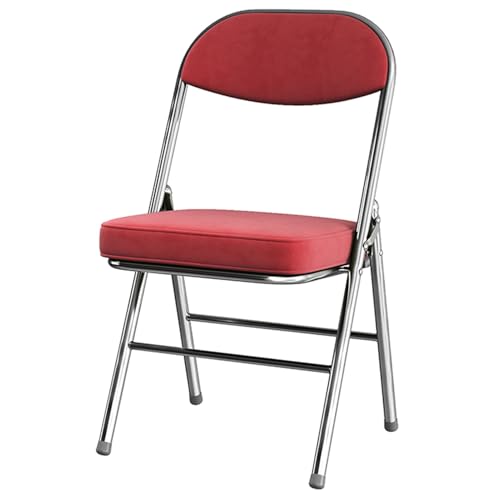 Klapphocker mit Rückenlehne, tragbar, gepolstert, quadratisch, für kleine Räume, ideal für Küche und Frühstück, kompakt, rot, faltbar, 45,7 cm von Generisch