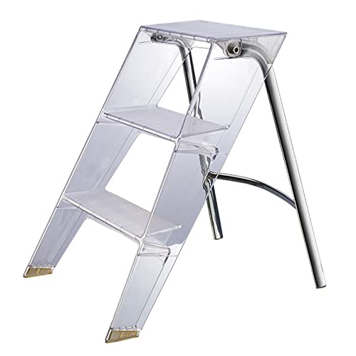 Klappleiter aus Acryl Trittleiter 3-Stufen-Leiter rutschfeste Trittfläche tragbare Leiter für Zuhause leichte Leiter belastbar bis zu 150 kg verwendet in Küche Zuhause Büro Klappleiter aus Acryl Trittleiter 3-Stufen-Leiter rutschfeste Trittfläche tragbare Leiter für Zuhause leichte Leiter belastbar bis zu 150 kg verwendet in Küche Zuhause Büro von Generisch