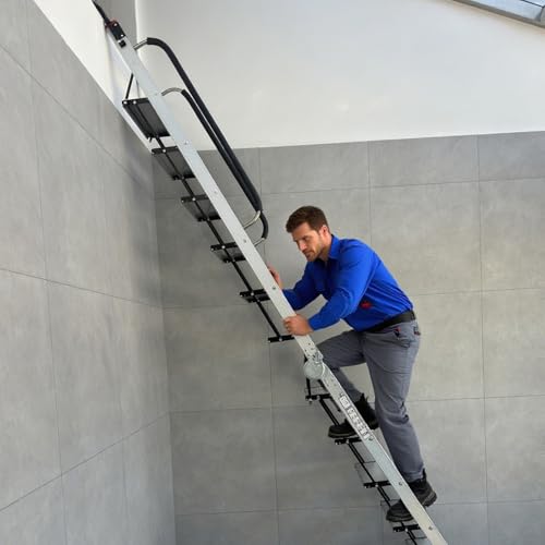 Klappleiter mit Sicherheitshandlauf für Feuerentweichen und Dachboden, robustes Aluminium-Design für den Heimgebrauch von Generisch