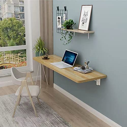 Klappschreibtisch zur Wandmontage, platzsparend, schwimmender Arbeitsplatz für Zuhause, Büro, Küche, Waschküche von Generisch