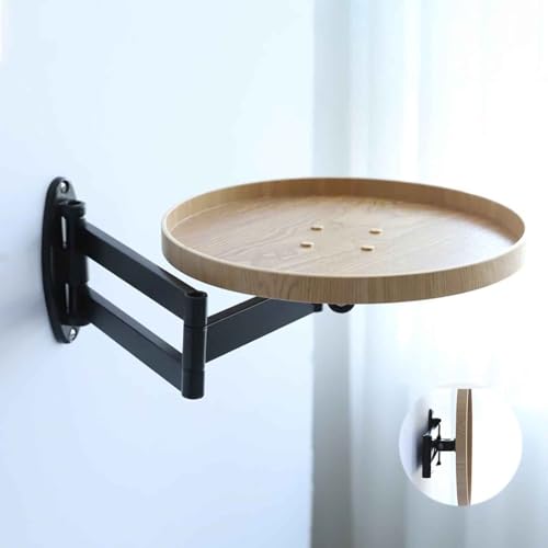 Klappschreibtisch zur Wandmontage mit einziehbarem Regal, 180° abnehmbares Design für platzsparende Aufbewahrung in kleinen Räumen von Generisch