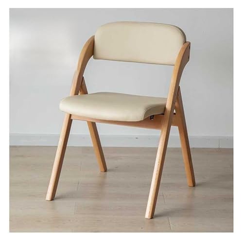 Klappstühle aus Holz, stapelbare Esszimmerstühle mit PU-Rückenlehne und Sitzfläche für Ess-, Wohn- und Konferenzräume von Generisch