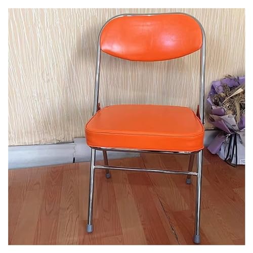 Klappstühle mit gepolsterten Sitzen 2er Set Orange Leder Weiß Esszimmerstühle Bequem & Stapelbar für Partys Klappstühle mit gepolsterten Sitzen 2er Set Orange Leder Weiß Esszimmerstühle Bequem & Stapelbar für Partys von Generisch