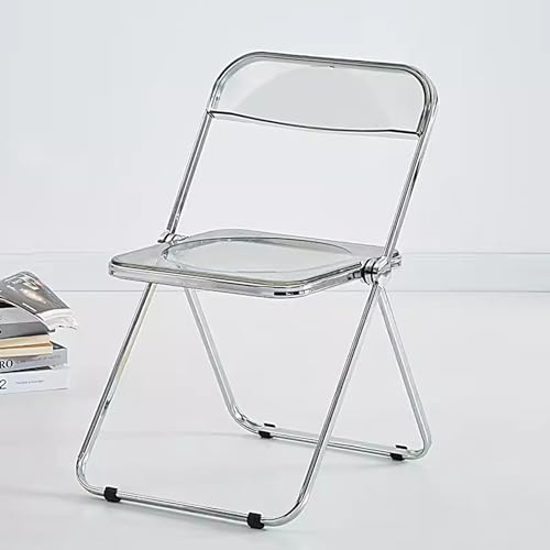 Klappstuhl, moderner transparenter Acrylsitz mit Chromrahmen, ideal für Zuhause und Büro von Generisch