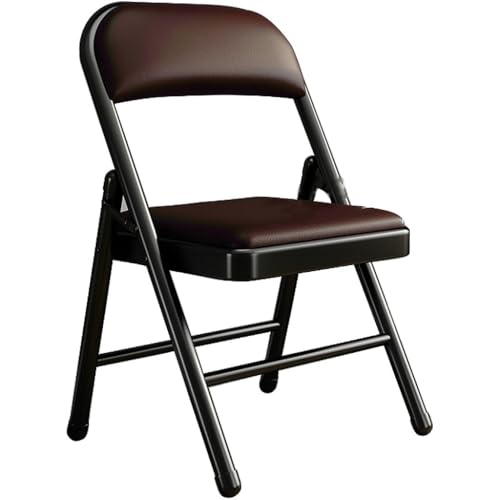 Klappstuhl - Stapelbarer Bürostuhl aus PU-Leder für kleine Räume, modernes Design für Esszimmer oder Balkon von Generisch
