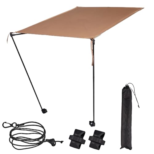 Klappstuhl Vordach | Folding Camping Chair Canopy,Robustes Tragbares Sonnendach Schirm Für Lounge Erwachsene Reisen Angeln Terrasse Festivals Garten Outdoor Wandern von Generisch