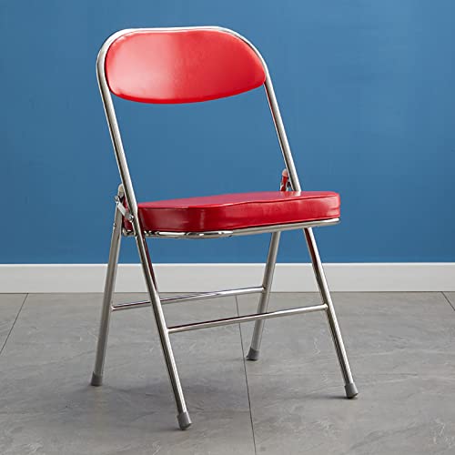 Klappstuhl aus Metall, stapelbar und tragbar, für den Innen- und Außenbereich, kommerzielle Qualität, perfekt für Zuhause und Büro, langlebiges und platzsparendes Design von Generisch