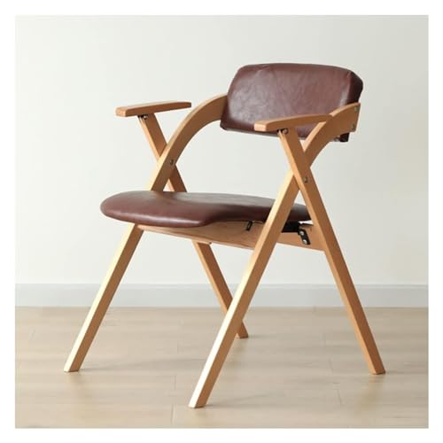 Klappstuhl mit Armlehnen - Gepolsterter gepolsterter Sitz und Rückenlehne, Holzgestell ideal für Esszimmer, Wohnzimmer, Küche, Büro, Arbeitszimmer von Generisch