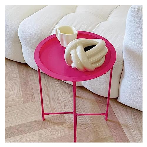 Klapptablett Metall Beistelltisch Runder Beistelltisch Snacktisch für Wohnzimmer und Schlafzimmer - Faltbarer Akzent-Couchtisch Klapptablett Metall Beistelltisch Runder Beistelltisch Snacktisch für Wohnzimmer und Schlafzimmer - Faltbarer Akzent-Couchtisch von Generisch