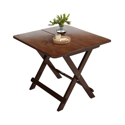 Klapptisch, quadratischer Picknicktisch aus Massivholz, tragbarer und leichter Esstisch für kleine Räume (70 x 70 x 75 cm) von Generisch