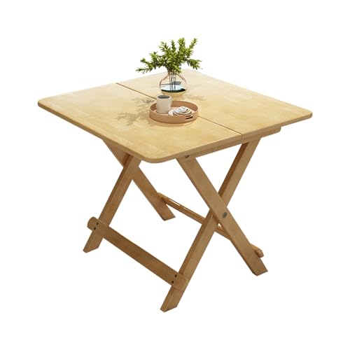 Klapptisch, quadratischer Picknicktisch aus Massivholz, tragbarer und leichter Esstisch für kleine Räume (70 x 70 x 75 cm) von Generisch
