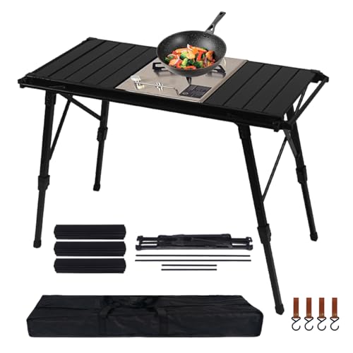 Klapptisch - Aluminiumlegierung Faltbare Picknicktisch | Campingtische mit verbesserter Haltbarkeit | Ultraleichte zusammenklappbare Tische Höhenverstellbares -Campingzubehör Klapptisch - Aluminiumlegierung Faltbare Picknicktisch | Campingtische mit verbesserter Haltbarkeit | Ultraleichte zusammenklappbare Tische Höhenverstellbares -Campingzubehör von Generisch