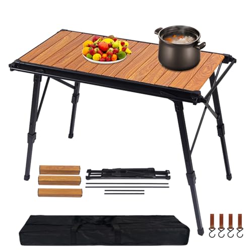 Klapptisch - Aluminiumlegierung Faltbare Picknicktisch | Campingtische mit verbesserter Haltbarkeit | Ultraleichte zusammenklappbare Tische Höhenverstellbares -Campingzubehör Klapptisch - Aluminiumlegierung Faltbare Picknicktisch | Campingtische mit verbesserter Haltbarkeit | Ultraleichte zusammenklappbare Tische Höhenverstellbares -Campingzubehör von Generisch