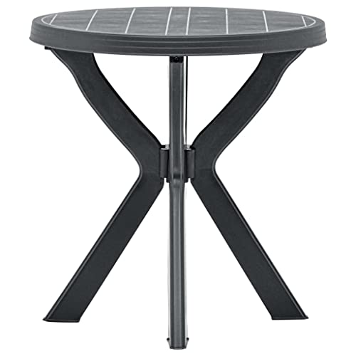 Klapptisch Gartentisch Kunststoff Anthrazit 45x43x50cm Wetterbeständig Kleiner Klapptisch Balkontisch Haltbarer Kunststoff Outdoor Tisch von Generisch