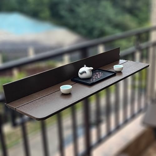 Klapptisch for den Balkon im Freien, zur Befestigung am Balkongeländer, höhenverstellbarer Kleiner Klapptisch for die Terrasse, vielseitig verwendbar als Bar, Esszimmer oder Pflanze(124 * 21 * 9) von Generisch
