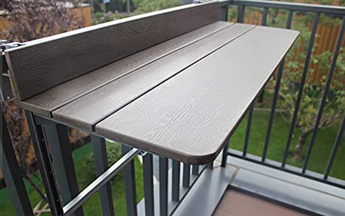 Klapptisch für den Außenbereich, Balkongeländer, Wandmontage, Bar-Beistelltisch, kompakter Esstisch für Garten und Terrasse, platzsparendes Computerzimmer-Regal (120 x 27 cm) von Generisch