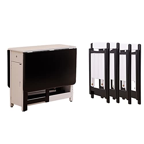 Klapptisch und Stühle, ausziehbarer Esstisch mit Rollen und Schublade, Massivholz, Bauernhaus-Esstisch-Set, 5-teilig, platzsparende Kücheninsel-Tischstühle Klapptisch und Stühle, ausziehbarer Esstisch mit Rollen und Schublade, Massivholz, Bauernhaus-Esstisch-Set, 5-teilig, platzsparende Kücheninsel-Tischstühle von Generisch
