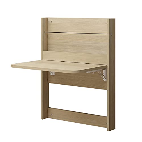 Klapptisch zur Wandmontage, 2-in-1 Schreibtisch und Bücherregal mit Ablagen und Schublade für Arbeitszimmer, Esszimmer, Schlafzimmer von Generisch