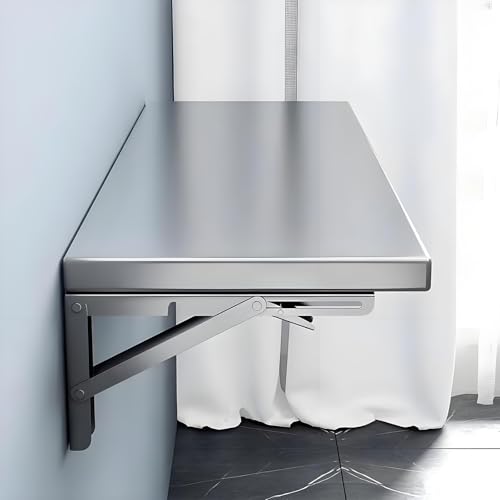 Klapptisch zur Wandmontage, Edelstahl, leicht zu hoch, 50 kg Tragkraft, platzsparendes Design (110 x 30 cm) – perfekt für kleine Räume von Generisch