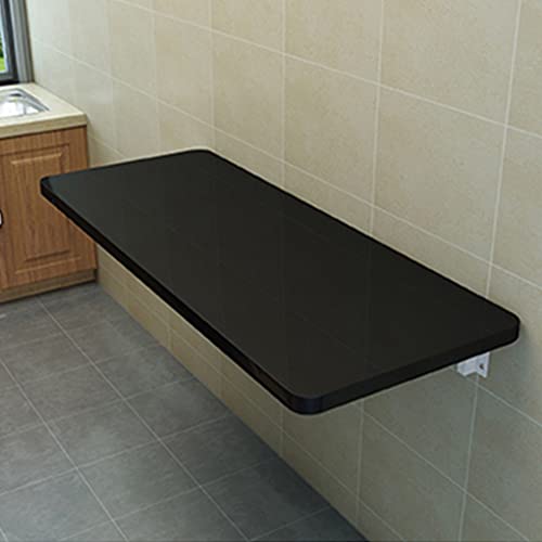 Klapptisch zur Wandmontage, für kleine Räume, robuster Klapptisch für Küche, Esszimmer, Waschküche, kompakter Schreibtisch, 70 x 30 cm, Schwarz von Generisch