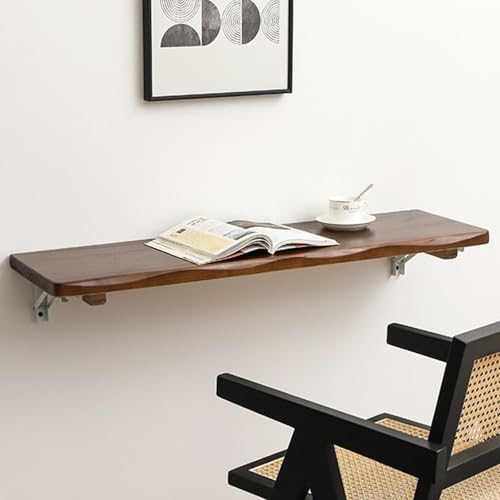Klapptisch zur Wandmontage, mit verstellbaren Stahlhalterungen, platzsparende Werkbank für Zuhause, Büro, Arbeitszimmer oder kleine Räume von Generisch