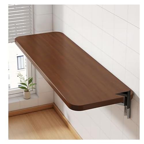 Klapptisch zur Wandmontage, platzsparend, schwebend, Computertisch, belastbares Regal für Bücher, Bilderrahmen, Vasen, Walnussholz-Finish (60 x 20 cm) von Generisch
