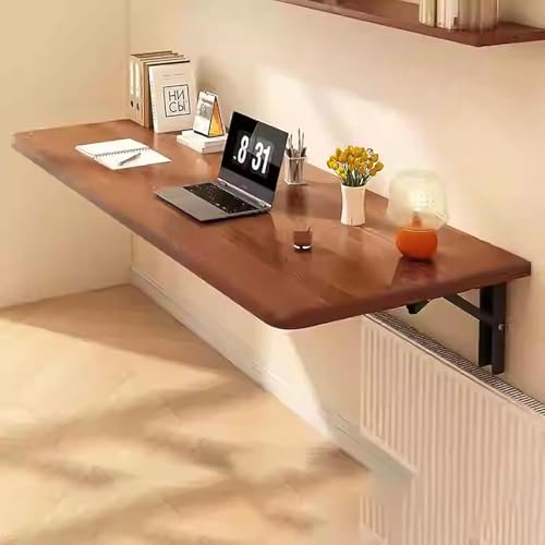 Klapptisch zur Wandmontage, platzsparend, schwebender Schreibtisch für Küche, Esszimmer, Büro, Schlafzimmer, Waschküche, Braun, 60 x 24 cm, vielseitiger Wandtisch für kleine Räume Klapptisch zur Wandmontage, platzsparend, schwebender Schreibtisch für Küche, Esszimmer, Büro, Schlafzimmer, Waschküche, Braun, 60 x 24 cm, vielseitiger Wandtisch für kleine Räume von Generisch