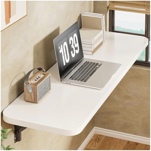 Klapptisch zur Wandmontage, platzsparend, schwimmender Schreibtisch und Bartisch für kleine Räume, Esszimmer und Homeoffice, Gelb (40 x 60 cm) – kompaktes Design, einfache Installation von Generisch
