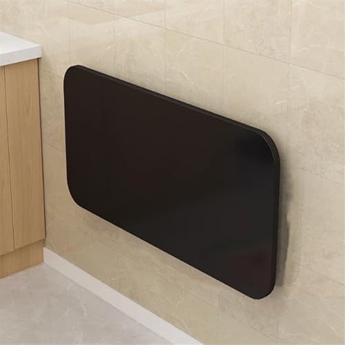 Klapptisch zur Wandmontage, platzsparende Wandhalterung, Esstisch, vielseitiger Hängeschrank für Küche, Schlafzimmer, Arbeitszimmer, Waschküche, Schwarz, 90 x 20 cm von Generisch
