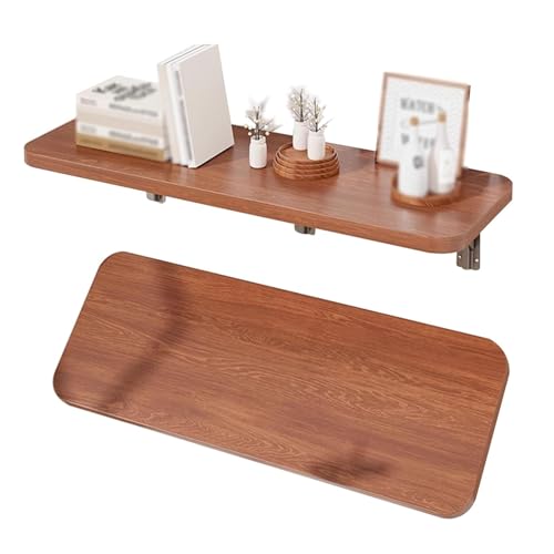 Klapptisch zur Wandmontage, platzsparende Werkbank und Schreibtisch für Laptop, Arbeitszimmer, Esszimmer, ideal für Balkon, Schlafzimmer, Badezimmer, Küche (Walnuss, 120 x 40 cm) von Generisch