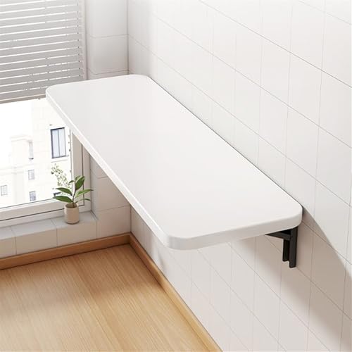 Klapptisch zur Wandmontage, platzsparender Klapptisch für kleine Räume, vielseitiger Bartisch für Zuhause, Büro, Schlafzimmer, Badezimmer oder Balkon (Weiß, 30 x 80 cm) von Generisch
