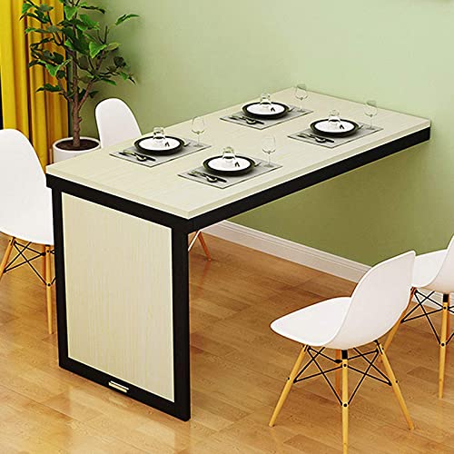 Klapptisch zur Wandmontage, platzsparender MDF-Multifunktions-Tisch mit Blättern und schwebendem Schreibtisch für Zuhause, Büro, Schlafzimmer, Küche (weiß) – kompaktes und stilvolles Design von Generisch