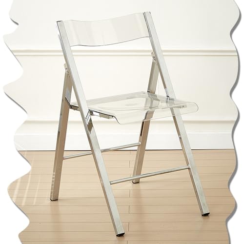 Klar Acryl Klappstuhl Stapelbar Modern Esszimmer Armloser Stuhl für Wohnzimmer - Transparente Kunststoffplatte & Metallrahmen Faltbarer Hocker von Generisch