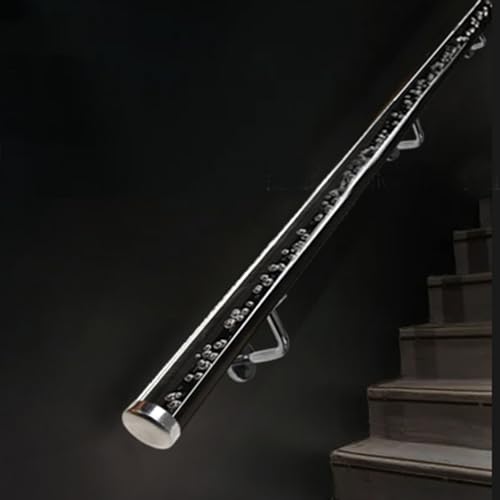 Klare Acryl-Treppe, Wandmontage, für Innen- und Außenbereich, 90 cm bis 6 m, langlebige Geländerstütze für Zuhause, Dachboden, Veranda, Treppen (400 cm) von Generisch